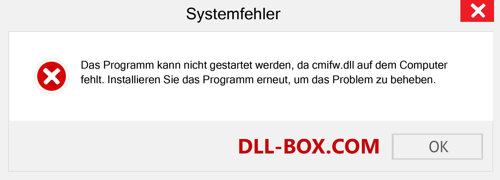 cmifw.dll-Datei fehlt?. Download für Windows 7, 8, 10 - Fix cmifw dll Missing Error unter Windows, Fotos, Bildern